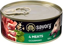 Влажный корм Savory для взрослых собак с четырьмя видами мяса 100 г (30372)