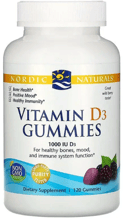 Nordic Naturals Vitamin D3 Gummies 1000 IU Витамин D3 со вкусом лесных ягод 120 жевательных таблеток
