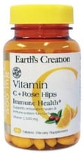 Earth's Creation Vitamin C 500 mg with rose hips Вітамін С 100 таблеток