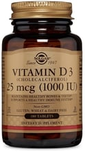 Solgar Vitamin D3 (Cholecalciferol) 1000 IU 180 Tabs Витамин D-3