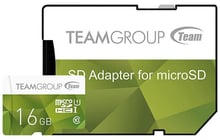 Team 16GB microSDHC Class 10 UHS-I U1 + adapter (TCUSDH16GUHS43)
