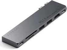 Satechi Adapter Dual USB-C до 2xUSB-C+2xUSB+HDMI+SD Space Gray (ST-HUCPHSM)