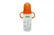 Бутылочка с ручками и силиконовой соской Baby Team 250мл 0+ (1411 оранжевый)