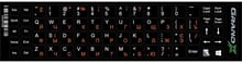 Наклейка на клавіатуру Grand-X 68 keys Cyrillic orange, Latin white (GXDPOW)