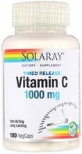 Solaray Timed Release Vitamin C, 1,000 mg, 100 VegCaps (SOR-04450)