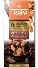 Шоколад Trapa Intenso (без сахара) черный 80% с цельным миндалем (175 г) (WT4250)