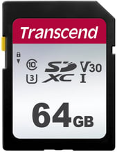 Transcend 64GB SDXC Class 10 UHS-I U3 V30 (TS64GSDC300S)