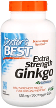Doctor's Best, Extra Strength Ginkgo, 120 mg, 360 Veggie Caps (DRB-00273)