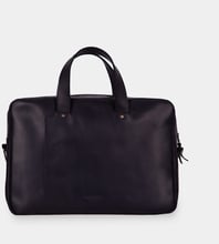 INCARNE Handmade Leather Laptop bag Bruno Black for MacBook 15-16"