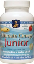 Nordic Naturals Ultimate Omega Junior 500 mg 90 Chewable Soft Gels Рыбий жир для подростков c клубничным вкусом