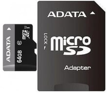 ADATA 64GB microSDXC Class 10 UHS-I U1 + adapter (AUSDX64GUICL10-RA1)