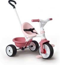 Дитячий триколісний велосипед Smoby 2-в-1 Бі Муві з ручкою, рожевий (740332)