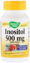 Nature's Way, Inositol, Once Daily, 500 mg, 100 Capsules (NWY40461) Инозитол
