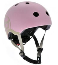 Шлем защитный детский Scoot&Ride пастельно-розовый, с фонариком, 45-51см (XXS/XS) (SR-181206-ROSE)