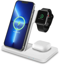 Charging Master Wireless Charger Stand 15W White for Apple iPhone, Apple Watch