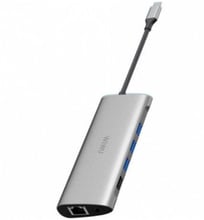 WIWU Adapter Alpha A11 USB-C to USB-C+3xUSB3.0+USB2.0+SD+VGA+HDMI+RJ45+3.5mm Grey