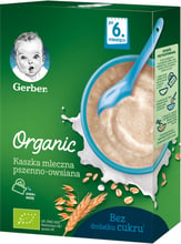 Каша GERBER сухая молочная Organic пшенично-овсяная для детей с 6 месяцев, 240г (7613036531443)
