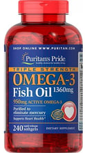 Puritan's Pride Triple Strength Omega-3 Fish Oil 1360 mg 240 caps