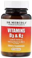 Dr. Mercola Vitamins D3 & K2 30 Caps Витамин Д3 и К2