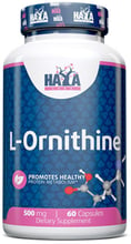 Haya Labs L-Ornithine 500 мг L-орнітин 60 капсул