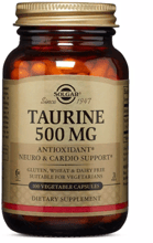 Solgar Taurine, 500 mg, 100 Vegetable Capsules (SOL-02701)