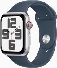Apple Watch SE 2 2023 44mm GPS+LTE Silver Aluminum Case з Storm Blue Sport Band - M/L (MRHH3)