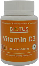 Biotus Vitamin D3, 1000 ME, 60 Capsules (BIO-530043)