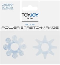 Набор из 2 шт колец на пенис Toy Joy - Power Stretchy Rings 2pcs Blue (10459-BLUE)