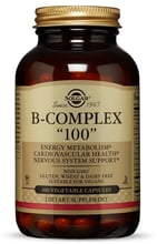 Solgar B-Complex "100", 100 Veggie Caps Комплекс вітамінів групи В-100