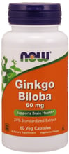 NOW Foods Ginkgo Biloba 60 mg Veg Capsules 60 veg caps