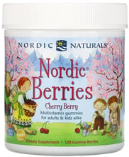 Nordic Naturals Multivitamin Berries Полівітаміни північні ягоди, смак вишня 120 жувальних пастилок у формі ягід
