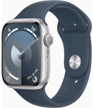 Apple Watch Series 9 45mm GPS Silver Aluminum Case with Storm Blue Sport Band - M/L (MR9E3) Approved Витринный образец
