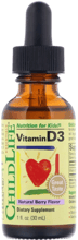 ChildLife, Vitamin D3, Natural Berry Flavor, 1 fl oz (30 ml) (CDL10900)