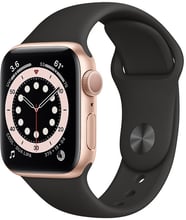 Apple Watch Series 6 40mm GPS Gold Aluminum Case with Black Sport Band