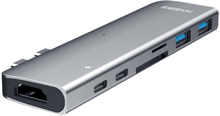Xiaomi Adapter Hagibis Dual USB-C to HDMI+2хUSB-C+SD+2xUSB3.0 Silver (04214)
