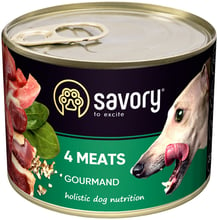 Влажный корм Savory для взрослых собак с четырьмя видами мяса 200 г (30389)