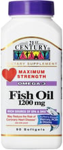 21st Century Max Str Omega 3 Omega 6 Fish Oil, 1,200 mg 90 Sgels