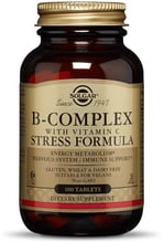 Solgar B-Complex with Vitamin C Stress Formula Солгар Витамины группы В + С Стресс формула 100 таблеток