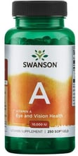 Swanson Vitamin A 10.000 IU Витамин А 250 гелевых капсул