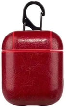 Чехол для наушников Fashion Leather Case Red for Apple AirPods 1/2