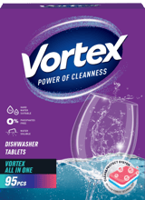 Набір таблеток Vortex all in 1 для посудомийних машин 95 шт.+95 шт.