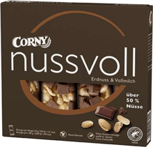 Упаковка злаковых батончиков Corny с арахисом и молочным шоколадом 4х24 г (4011800545819)