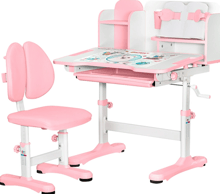 Комплект мебели (стол + стульчик + полка) Evo-kids BD-28 Panda Pink (BD-28 PN)