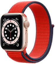 Apple Watch Series 6 40mm GPS Gold Aluminum Case with (PRODUCT) RED Sport Loop