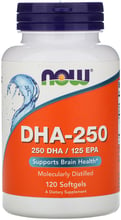 Now Foods DHA-250, 120 Softgels (NOW-01610)