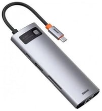 Baseus Adapter Metal Gleam Series USB-C to HDMI+2xUSB3.0+PD+SD+TF+VGA Grey (WKWG050013)