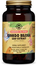 Solgar Ginkgo Biloba Leaf Extract, Standardized Full Potency 180 caps Гинкго Билоба
