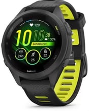 Garmin Forerunner 265S Black Bezel and Case with Black/Amp Yellow Silicone Band (010-02810-13)