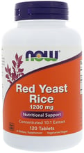 NOW Foods RED YEAST RICE 600 MG ORG 120 VCAPS Красный дрожжевой рис