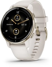 Garmin Venu 2 Plus Cream Gold Stainless Steel Bezel with Ivory Case and Silicone Band (010-02496-12)